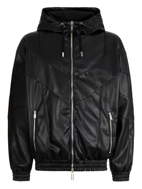 DSQUARED2 zipped faux leather jacket