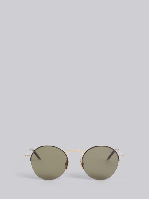 Thom Browne TB118 - White Gold Hingeless Round Sunglasses