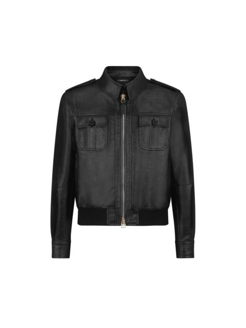 TOM FORD LUREX BASKET WEAVE BATTLE JACKET