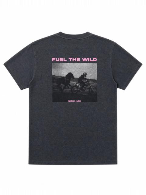 The Kooples BLACK T-SHIRT WITH MOTORCYCLE SCREEN PRINT