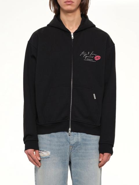 REPRESENT Love And Kisses Zip Through Hoodie in Jet Black