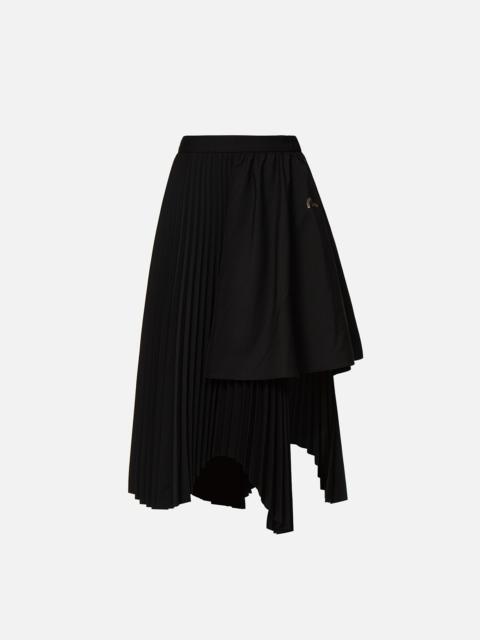 EVISU JAPANESE-PATTERN SEAGULL PLEATED ASYMMETRIC SKIRT