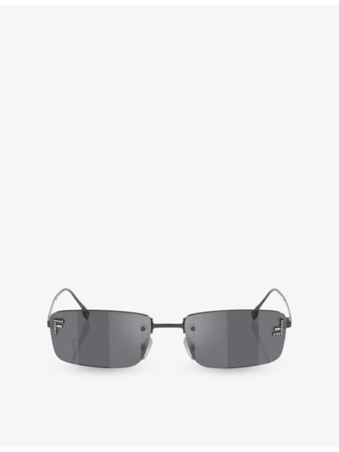 FENDI FE4172US Rectangle-Frame Metal Sunglasses