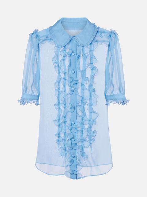 Dolce & Gabbana Ruffled semi-sheer silk blouse