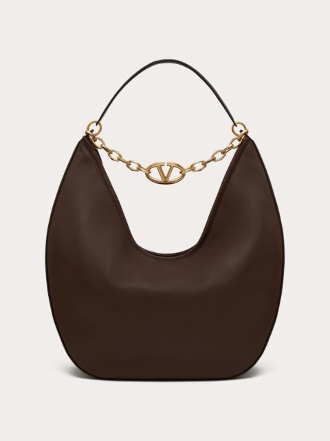 Valentino MAXI VLOGO MOON NAPPA LEATHER HOBO BAG WITH CHAIN