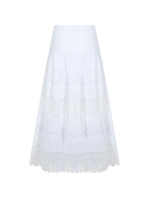 Charo Ruiz lace tiered maxi skirt