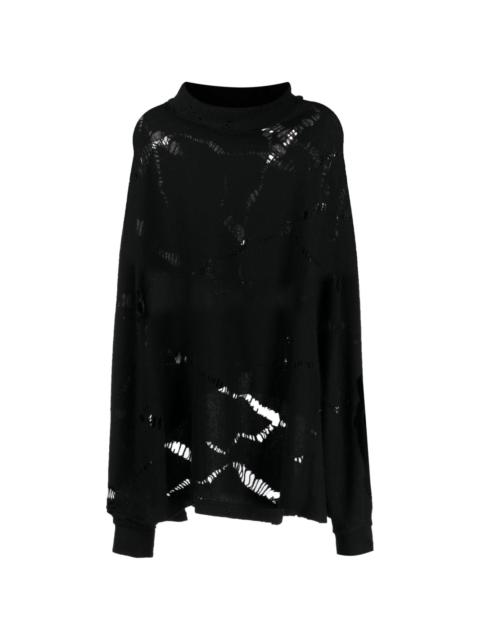 Y's distressed cut-out jumper