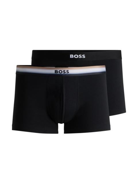 BOSS TWO-PACK OF STRETCH-COTTON TRUNKS WITH LOGO WAISTBANDS