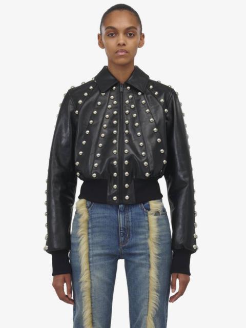 Alexander McQueen Studded Leather Bomber Jacket