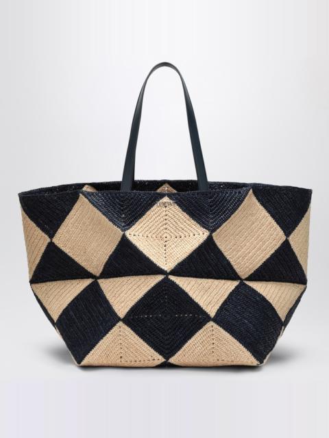 Loewe Puzzle Fold Tote XXL natural/navy raffia bag