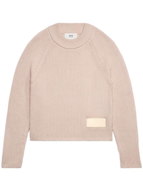 AMI Paris logo-patch knitted jumper