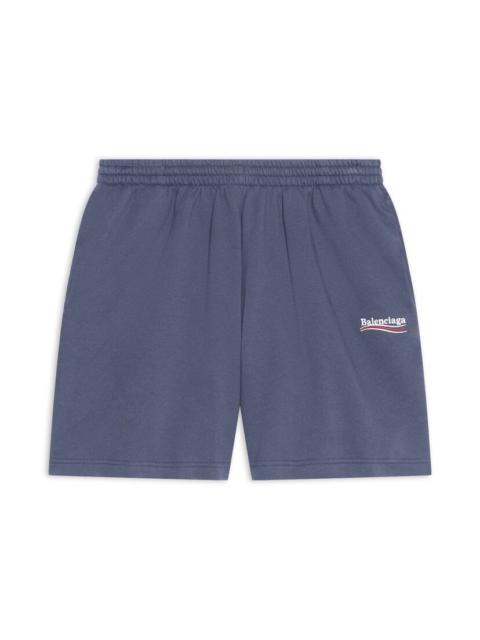 BALENCIAGA Men's Political Campaign Sweat Shorts in Grey