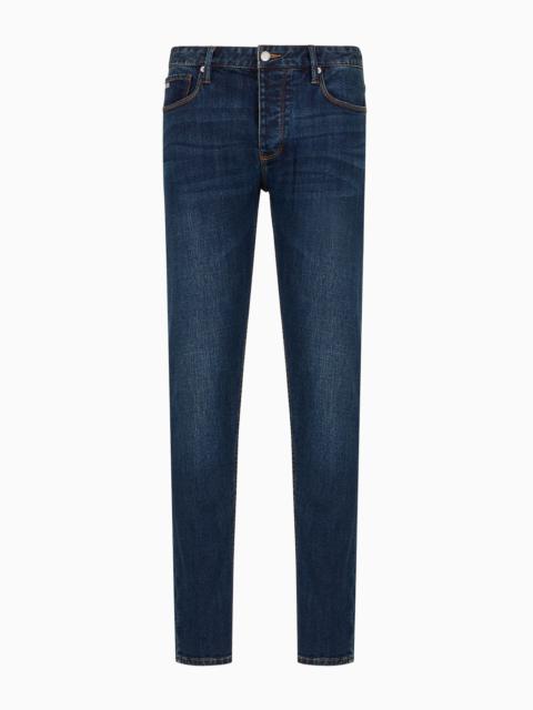 J75 Slim-fit, washed stretch-denim jeans