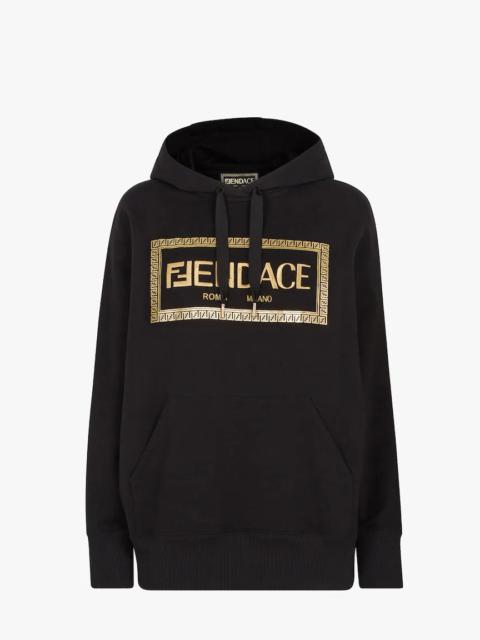 FENDI Fendace Black jersey  Logo sweatshirt