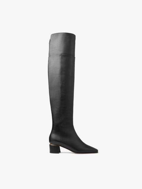 JIMMY CHOO Loren Over The Knee 45
Black Calf Leather Over-The-Knee Boots