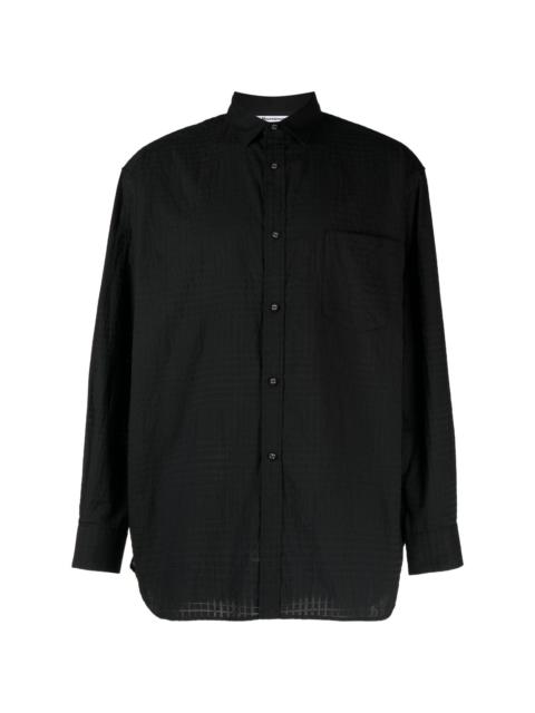 patterned jacquard long-sleeve shirt