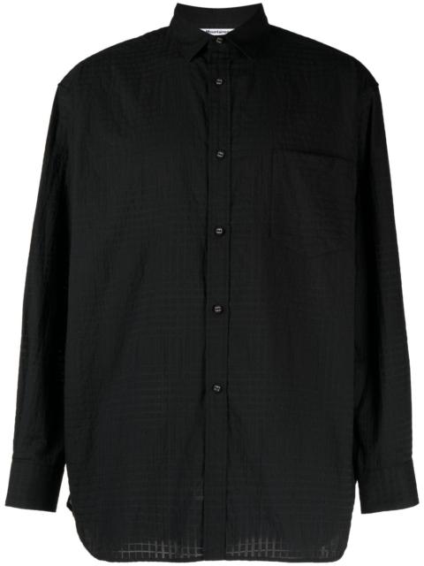White Mountaineering 무늬 자카드 긴 소매 셔츠