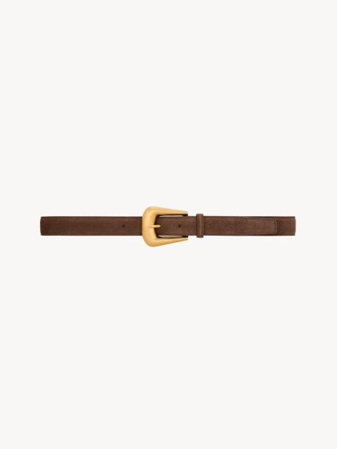 SAINT LAURENT FOLK BUCKLE BELT IN SUEDE