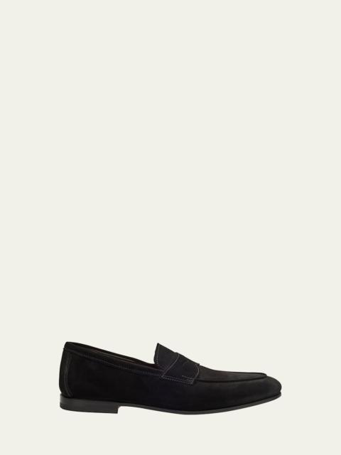 Santoni Men's Carlos Suede Penny Loafers
