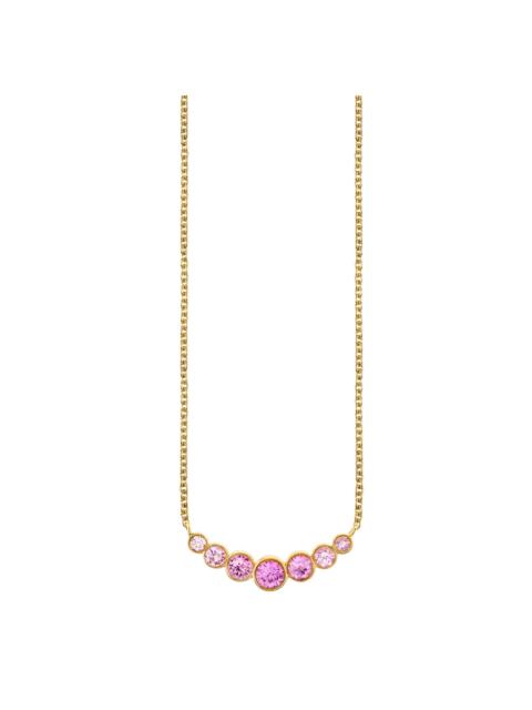SYDNEY EVAN Pink Sapphire Bezel Curve Neckace