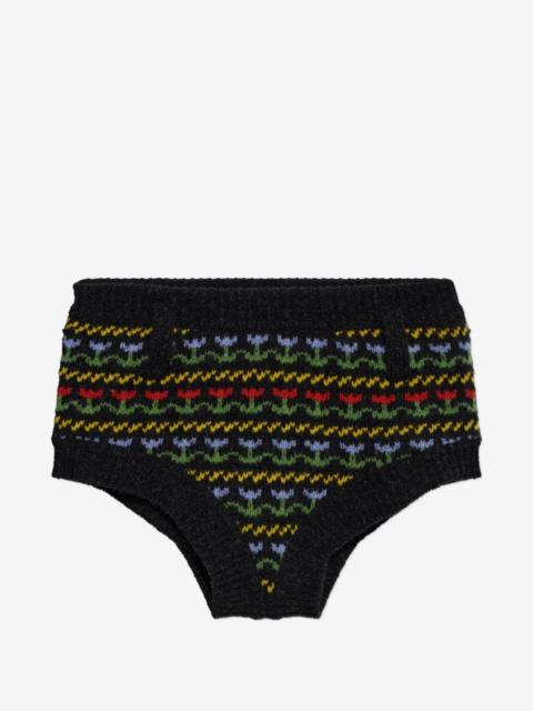 Marni floral-pattern wool mini shorts