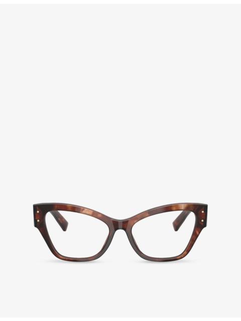 Dolce & Gabbana DG3404 Irregular-Frame Tortoiseshell Optical Glasses