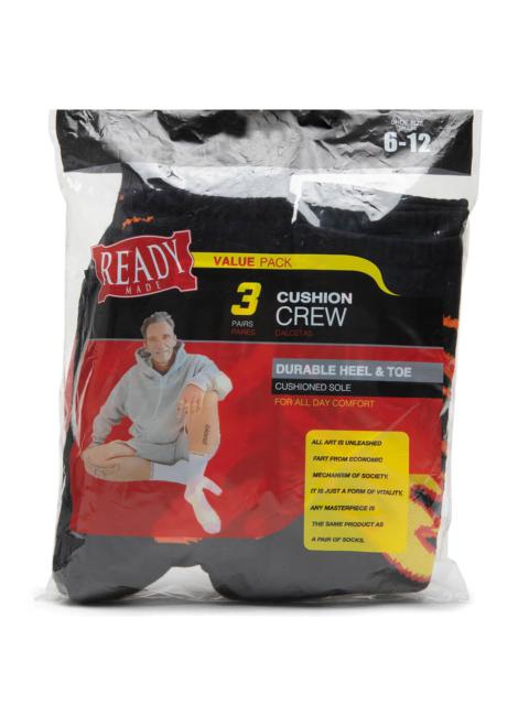 Readymade 3 PACK CREW SOCKS - FIRE/BLACK