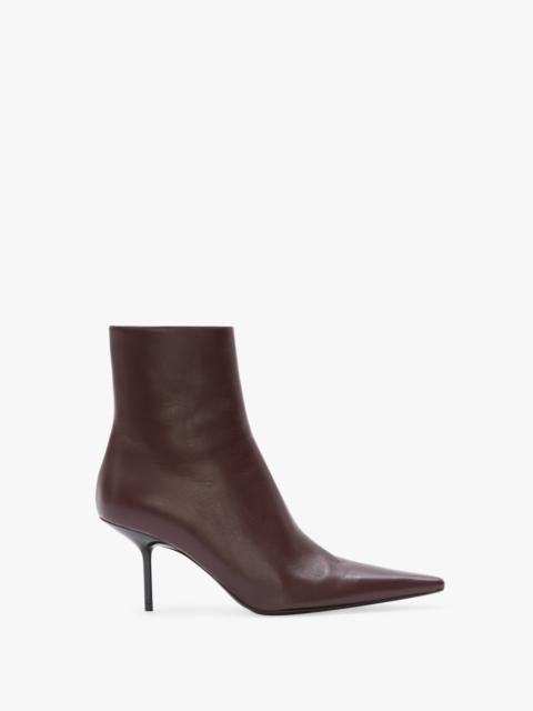 Victoria Beckham Sloan Stiletto Ankle Boot In Burgundy Smooth Leather