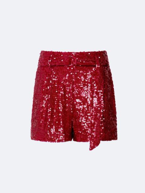 LAPOINTE Sequin Belted Shorts