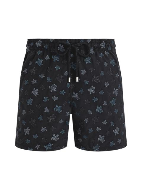 Vilebrequin Men's Embroidered Ronde des Tortues Swim Trunks - Noir