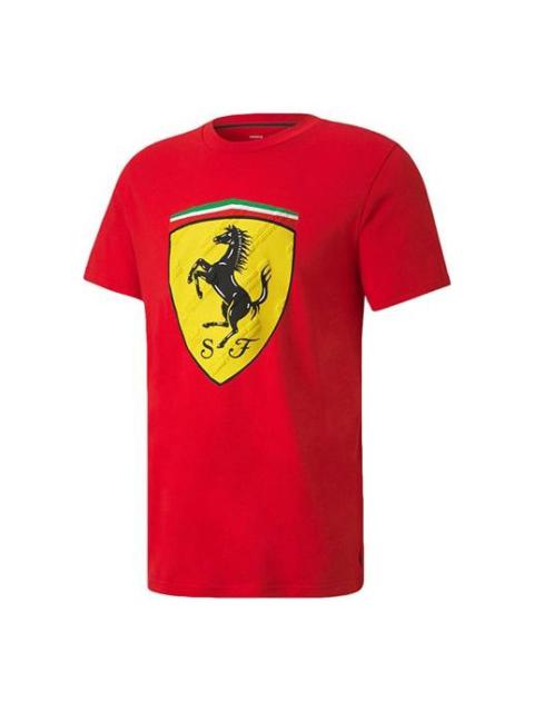 PUMA PUMA Ferrari Race Big Shieldtee+ Printing Short Sleeve Racing Red T-Shirt 597956-01