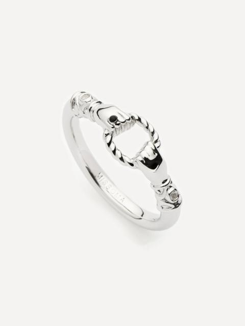 MISSOMA X Harris Reed Rhodium-Plated In Good Hands Stacking Ring