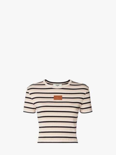 FENDI Top Multicolor striped cotton jumper