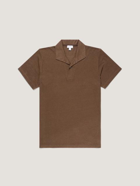 Sunspel Linen Piqué Polo Shirt