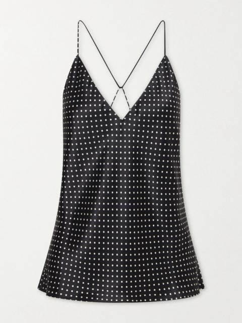 NILI LOTAN Emile Polka-dot Silk-satin Camisole