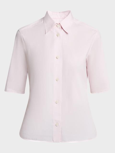 Jil Sander Elbow-Sleeve Slim Button-Down Shirt