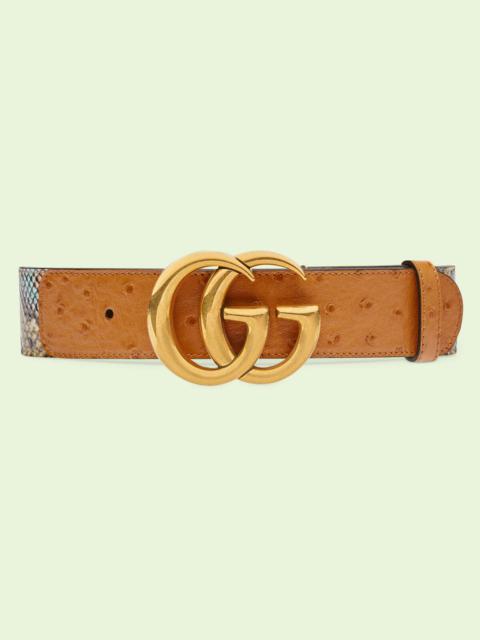 GUCCI GG Marmont ostrich wide belt
