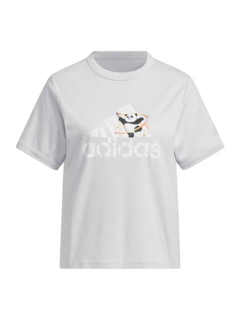 adidas (WMNS) adidas China T-Shirt 'Grey White' JI6865