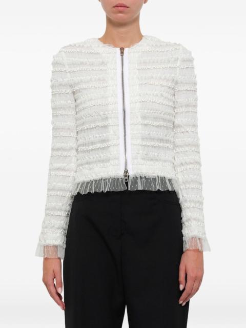 Givenchy ruffled sheer-panel jacket