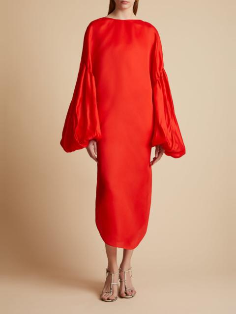 KHAITE The Zelma Dress in Fire Red