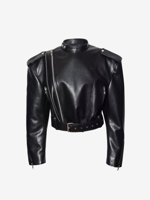 The Frankie Shop Teagan Boxy Faux Leather Jacket - Black