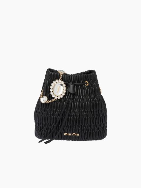 Miu Miu Miu Crystal Cloqué Nappa leather bucket bag