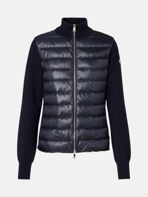 Moncler Down-paneled virgin wool cardigan