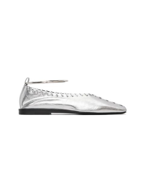 Jil Sander Silver Ring Ballerina Flats