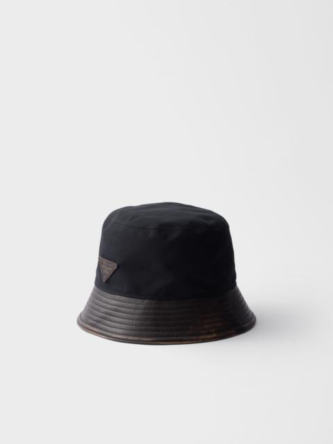 Prada Technical cotton and leather bucket hat