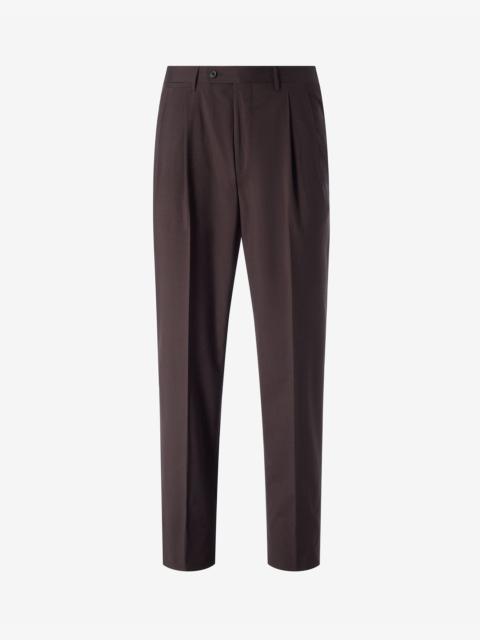 CORNELIANI Brown 160's wool and stretch silk trousers