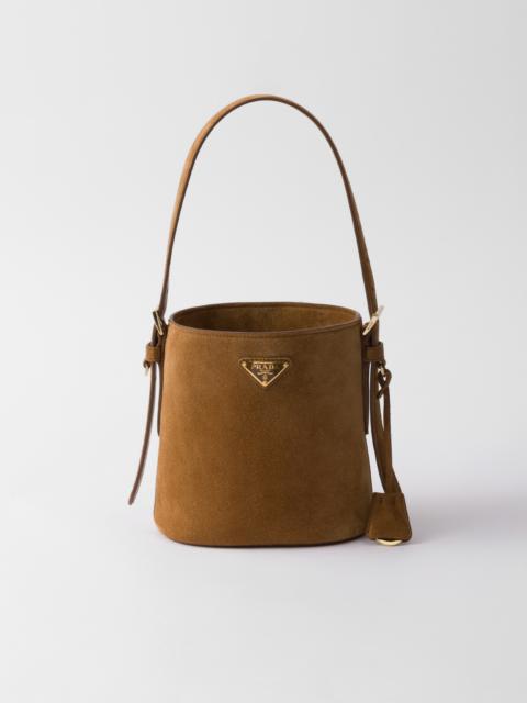 Suede mini bucket bag