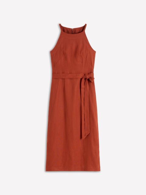 BODEN Rosa Halter Linen Midi Dress-Burnt Orange