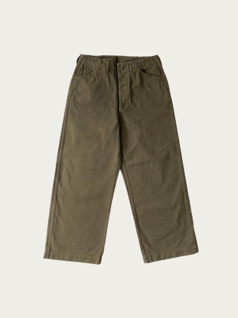 orSlow USMC Herringbone Wide Fit Utility Trousers - Dark Olive