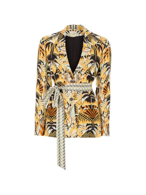 Temperley London Odette belted geometric-print jacket